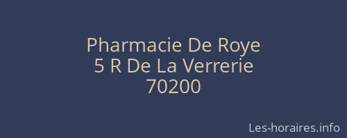 Pharmacie De Roye