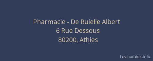 Pharmacie - De Ruielle Albert