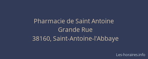 Pharmacie de Saint Antoine