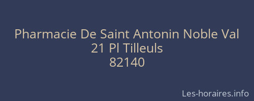 Pharmacie De Saint Antonin Noble Val