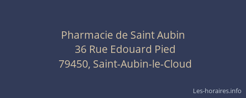 Pharmacie de Saint Aubin