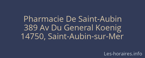Pharmacie De Saint-Aubin