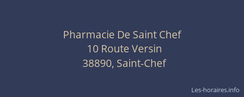 Pharmacie De Saint Chef