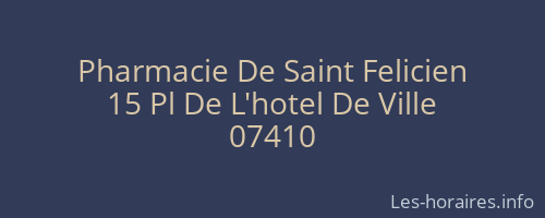Pharmacie De Saint Felicien