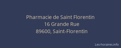 Pharmacie de Saint Florentin