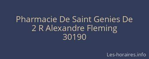 Pharmacie De Saint Genies De