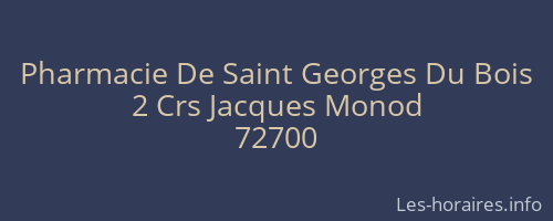Pharmacie De Saint Georges Du Bois