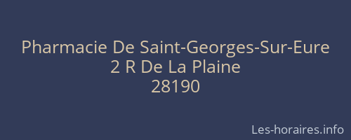 Pharmacie De Saint-Georges-Sur-Eure