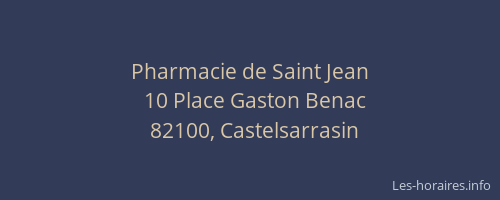 Pharmacie de Saint Jean