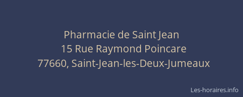 Pharmacie de Saint Jean