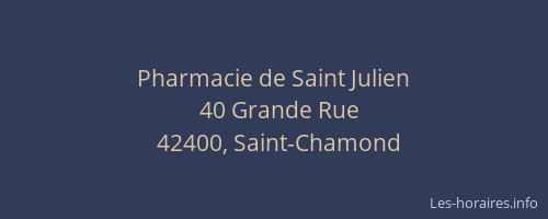 Pharmacie de Saint Julien