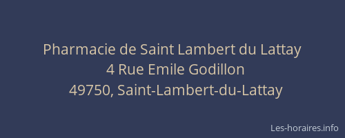 Pharmacie de Saint Lambert du Lattay