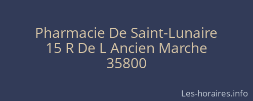 Pharmacie De Saint-Lunaire