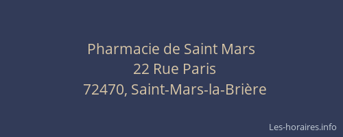 Pharmacie de Saint Mars