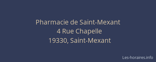 Pharmacie de Saint-Mexant