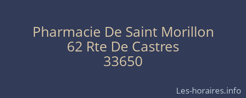 Pharmacie De Saint Morillon