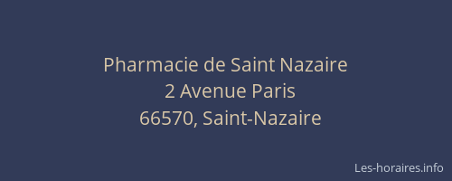 Pharmacie de Saint Nazaire