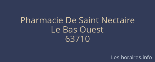 Pharmacie De Saint Nectaire