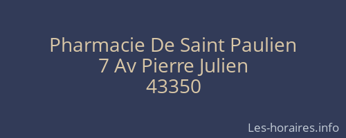Pharmacie De Saint Paulien