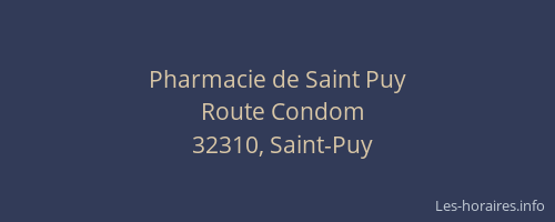 Pharmacie de Saint Puy