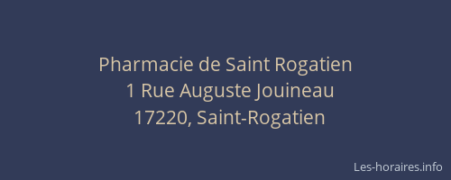 Pharmacie de Saint Rogatien