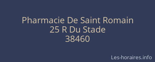 Pharmacie De Saint Romain