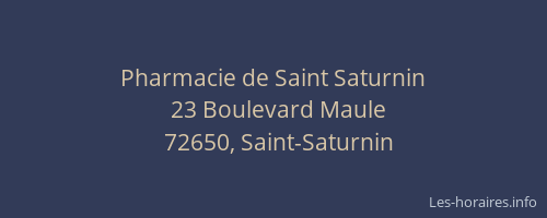 Pharmacie de Saint Saturnin