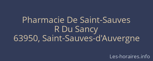 Pharmacie De Saint-Sauves