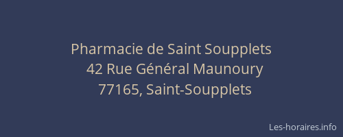 Pharmacie de Saint Soupplets