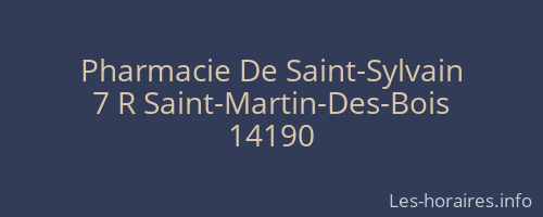 Pharmacie De Saint-Sylvain