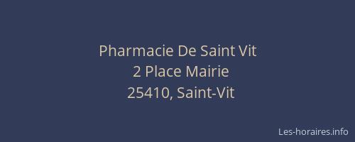 Pharmacie De Saint Vit