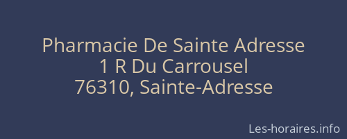 Pharmacie De Sainte Adresse