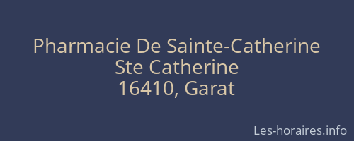 Pharmacie De Sainte-Catherine