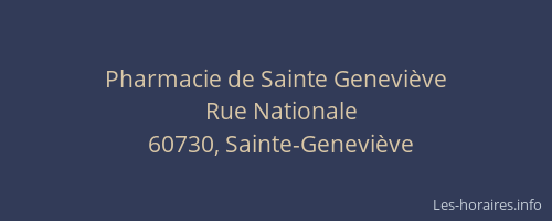 Pharmacie de Sainte Geneviève