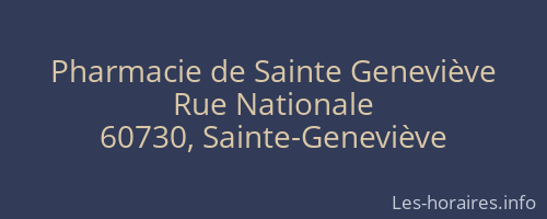 Pharmacie de Sainte Geneviève