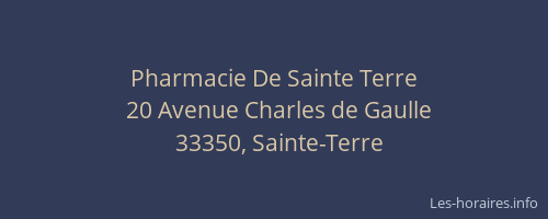 Pharmacie De Sainte Terre