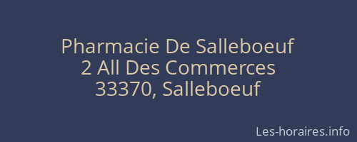 Pharmacie De Salleboeuf