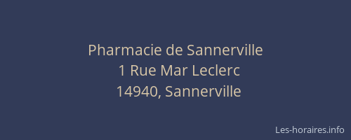 Pharmacie de Sannerville