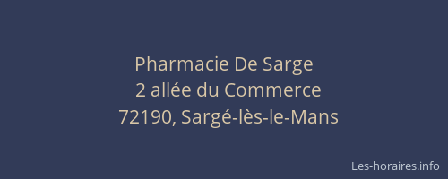 Pharmacie De Sarge