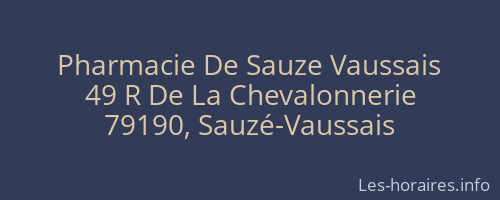 Pharmacie De Sauze Vaussais