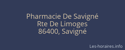 Pharmacie De Savigné