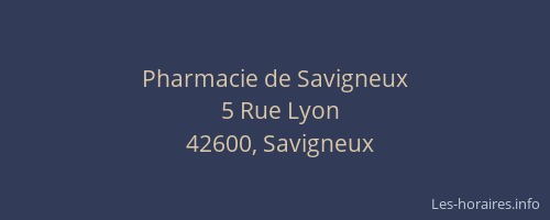 Pharmacie de Savigneux