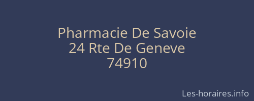 Pharmacie De Savoie
