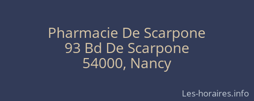 Pharmacie De Scarpone
