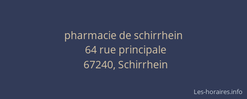 pharmacie de schirrhein