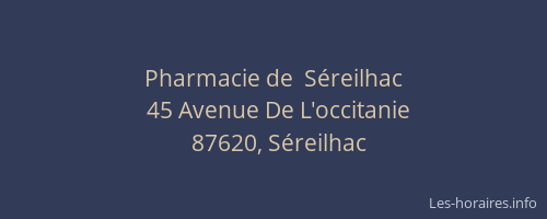 Pharmacie de  Séreilhac