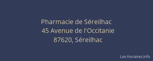Pharmacie de S&eacute;reilhac