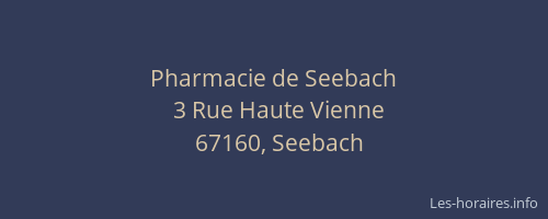 Pharmacie de Seebach
