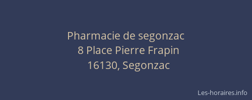 Pharmacie de segonzac