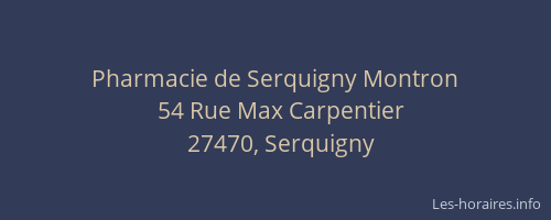 Pharmacie de Serquigny Montron